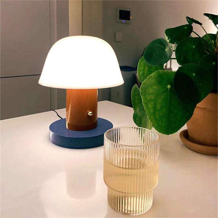 Mushroom-Shaped Dimmable LED Table Lamp - Wireless Battery Operated Bedside Lamp for Living Room and Bedroom Decor-6