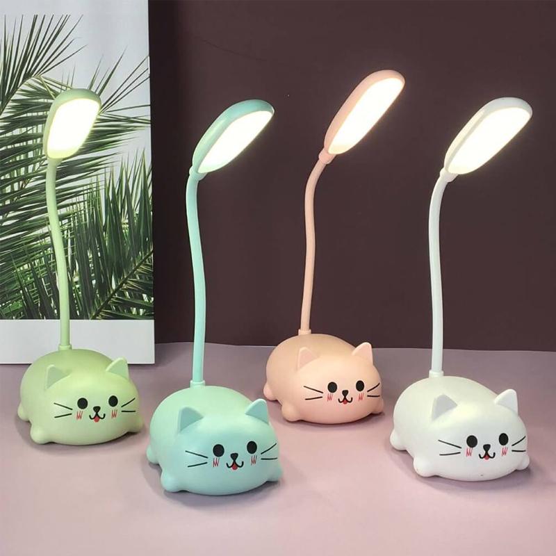 Cute Mini Cat Desk Lamp - Rechargeable LED Cordless Table Lamp for Home and Office, Eye Protection Lighting, Portable Design-2