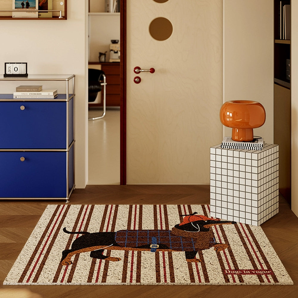Dachshund-Themed Coir Doormat - Durable Coconut Fiber Welcome Mat for Indoor and Outdoor Use, 30 x 18 2