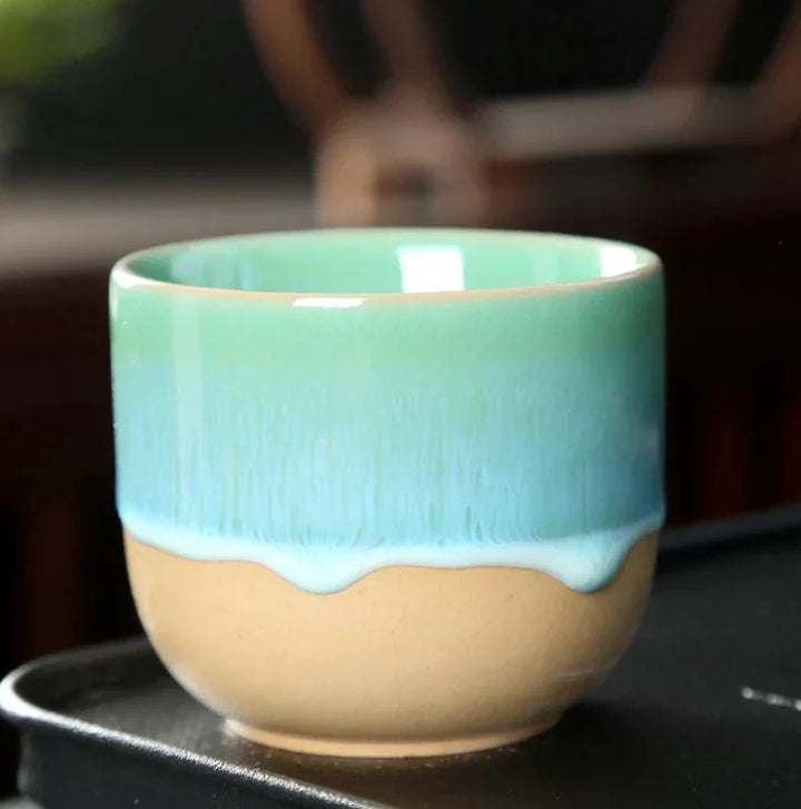 Ceramic Coffee Cup and Tea Mug with Color Drop Design - Heat-Resistant, Dishwasher-Safe, 7cm Diameter-3