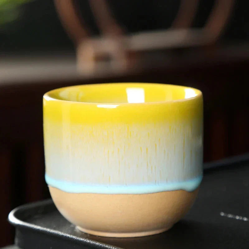 Ceramic Coffee Cup and Tea Mug with Color Drop Design - Heat-Resistant, Dishwasher-Safe, 7cm Diameter-2