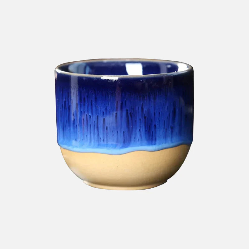 Ceramic Coffee Cup and Tea Mug with Color Drop Design - Heat-Resistant, Dishwasher-Safe, 7cm Diameter-1