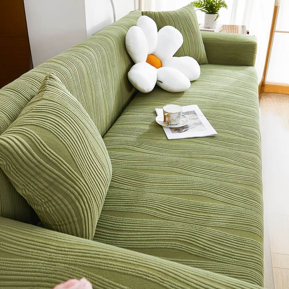 Pet-Friendly Jacquard Stretch Couch Cover, Full-Cover Sofa Protector for Dogs and Pets - Machine Washable, Anti-Scratch Design-1