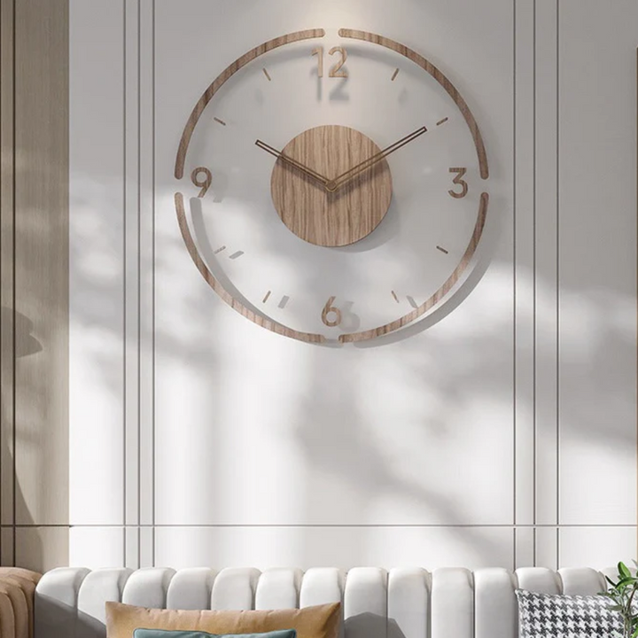 Silent Wooden Wall Clock with Minimalist Design - 40cm Diameter, Silent Movement, Easy to Hang for Home or Office Decor-6