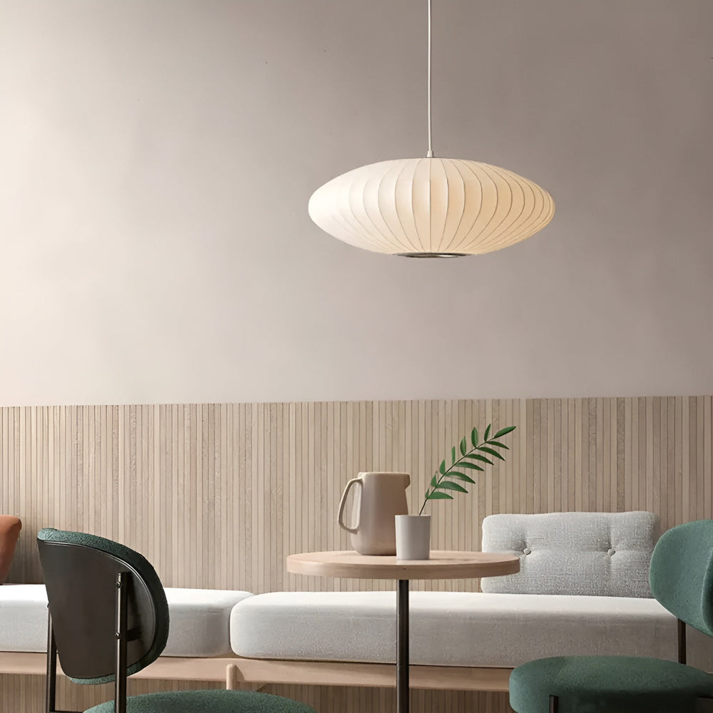 Japanese Silk Pendant Lamp - Elegant Japandi Style Pendant Lighting for Home Decor-2