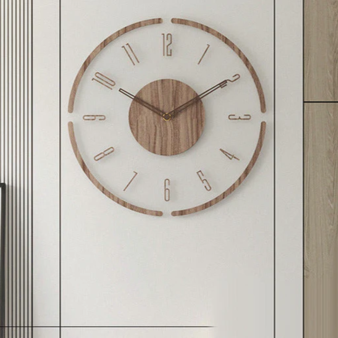 Variant image for Silent Wooden Wall Clock with Minimalist Design - 40cm Diameter, Silent Movement, Easy to Hang for Home or Office Decor-4
