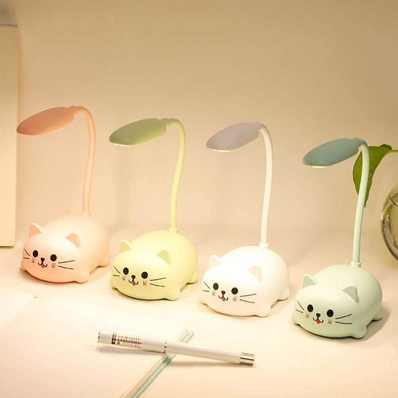 Cute Mini Cat Desk Lamp - Rechargeable LED Cordless Table Lamp for Home and Office, Eye Protection Lighting, Portable Design-4