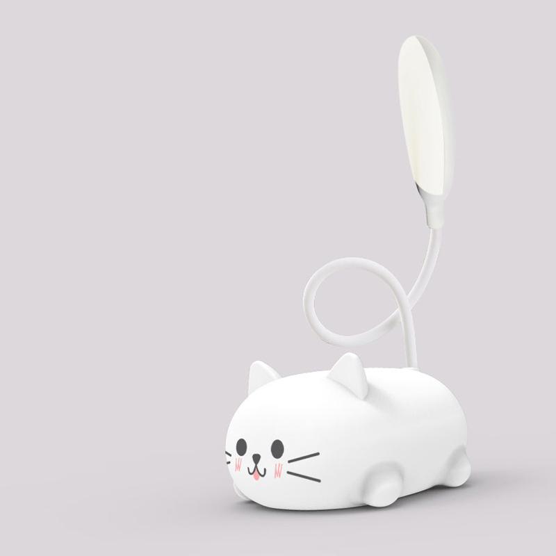 Cute Mini Cat Desk Lamp - Rechargeable LED Cordless Table Lamp for Home and Office, Eye Protection Lighting, Portable Design-1