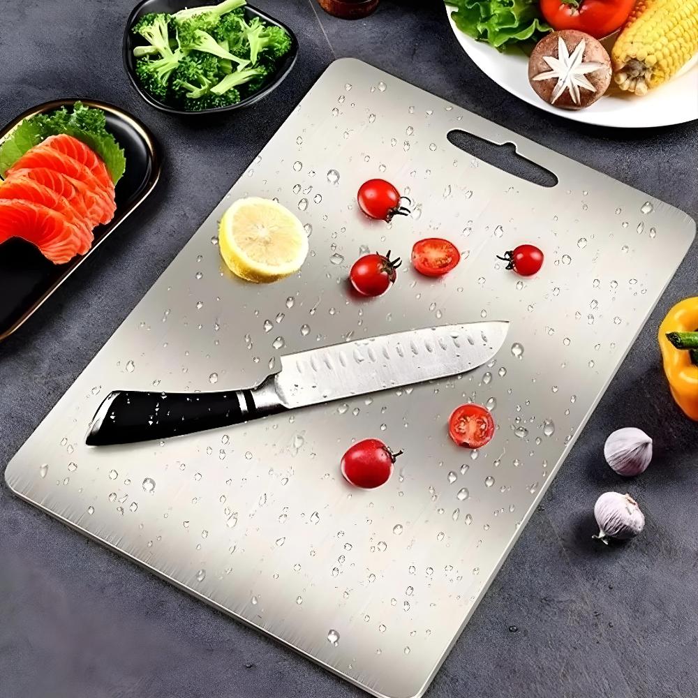 Stainless Steel Cutting Board - Antibacterial, Durable, and Easy to Clean-2