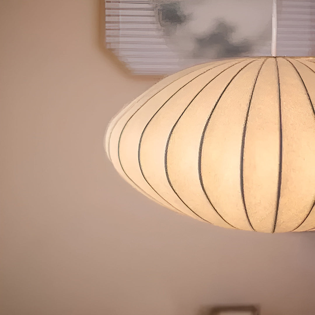 Japanese Silk Pendant Lamp - Elegant Japandi Style Pendant Lighting for Home Decor-3