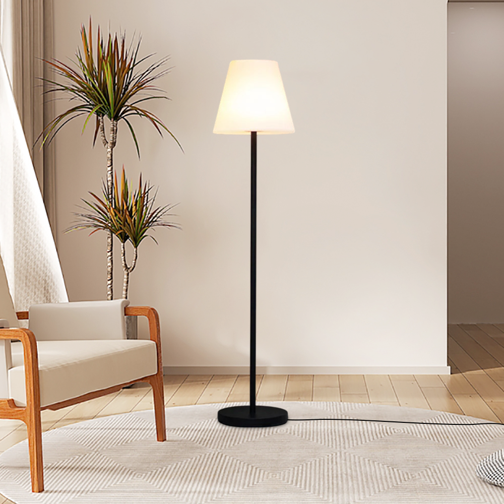 Variant image for Modern Black Table Lamp with Adjustable Height and White Fabric Shade - Stylish Bedside or Desk Lamp for Living Room-2