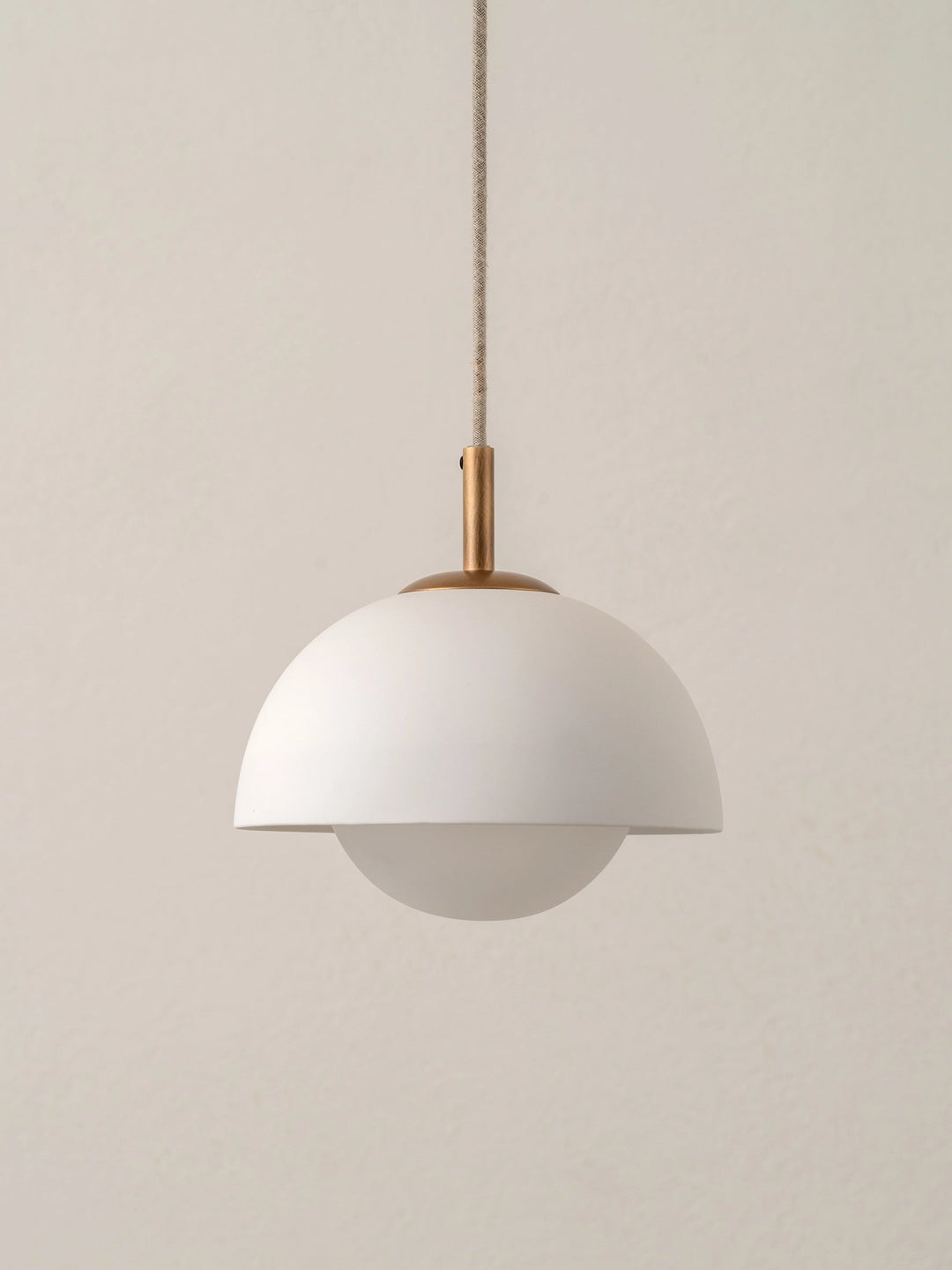 Aged Brass Pendant Light with Warm White Porcelain Shade - Elegant Ceiling Light Fixture for Kitchen Island 0