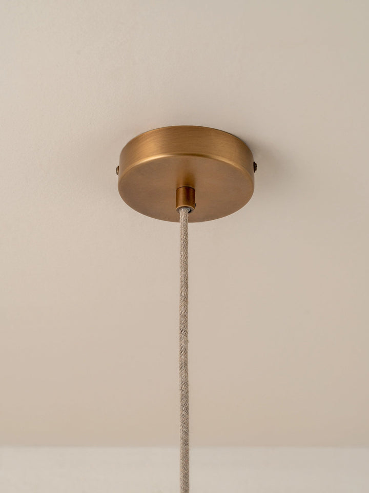 Aged Brass Pendant Light with Warm White Porcelain Shade - Elegant Ceiling Light Fixture for Kitchen Island 4