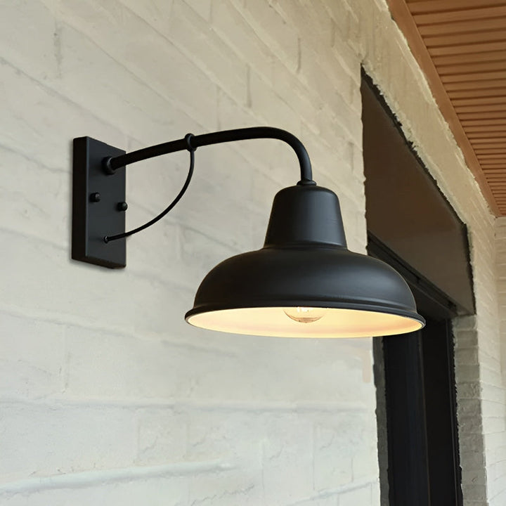 Antique Iron Outdoor Wall Light with Rustic Black Finish, IP44 Weather Resistant Sconce Lamp for Garden and Porch Illumination 0