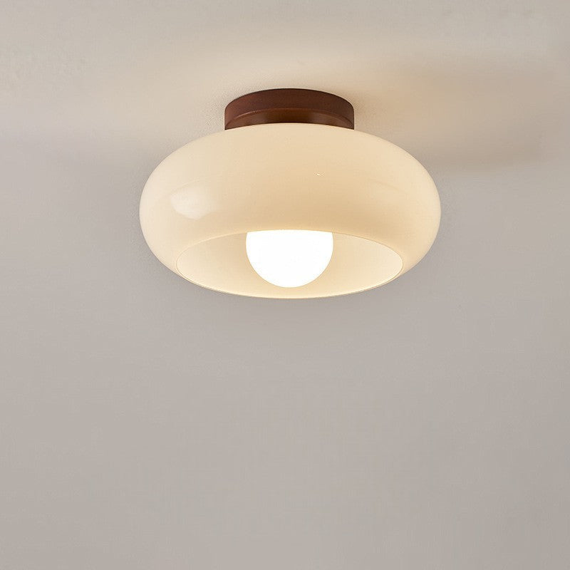Bauhaus Style Flush Mount Ceiling Light Fixture, Cream LED Ceiling Light for Bedroom and Living Room, Modern Design, 20/28 cm 0