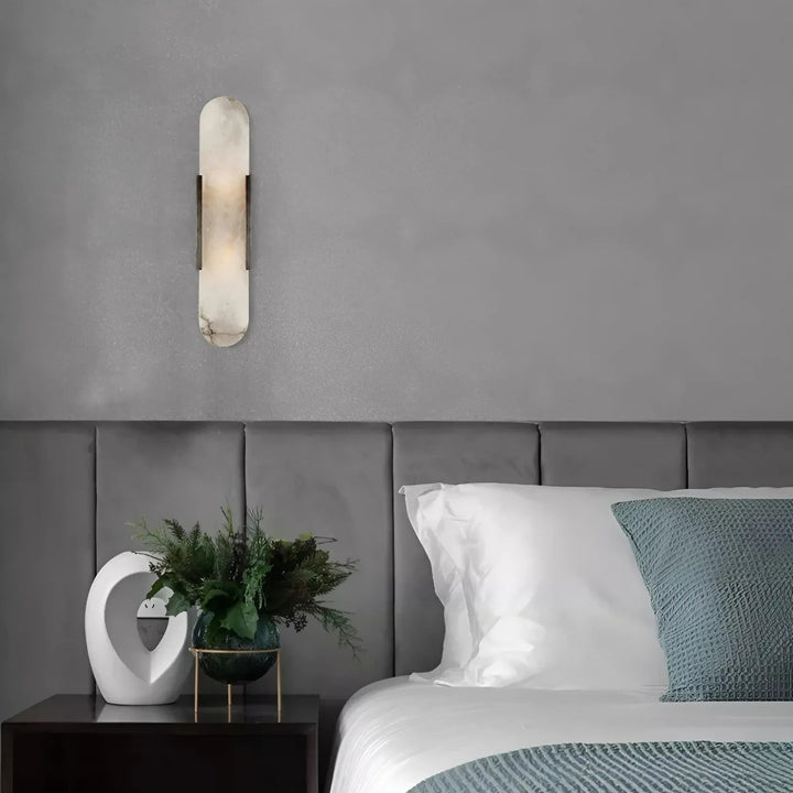 Modern Marble Wall Sconce Light Fixture - Hardwired Ambient Wall Lamp for Elegant Home Decor-2