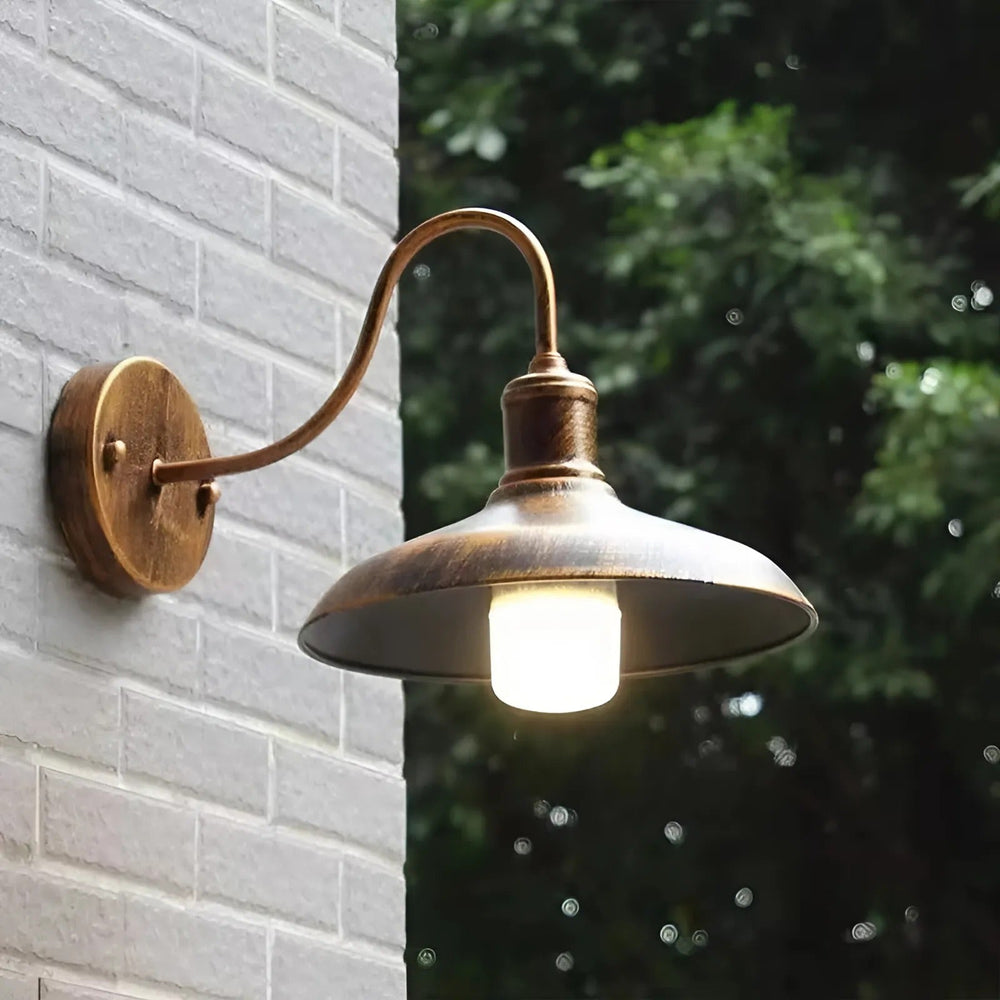 Variant image for Retro Industrial Outdoor Wall Lantern - Waterproof Black Metal Sconce for Patios and Porches-2