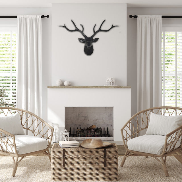 Oversized 3D Nordic Deer Head Wall Art - 78cm Geometric Design, Modern Wall Decor in 7 Colors-3