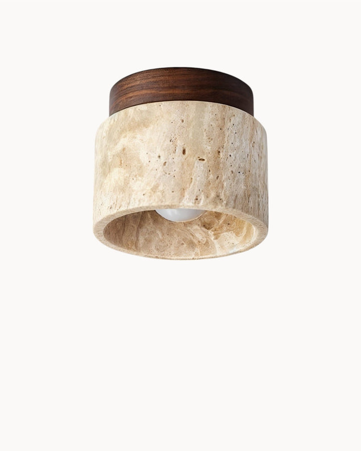 Japanese Wabi-Sabi Ceiling Lamp - Khaki Wooden Ceiling Light Fixture for Cozy Ambiance in Small to Medium Rooms-1
