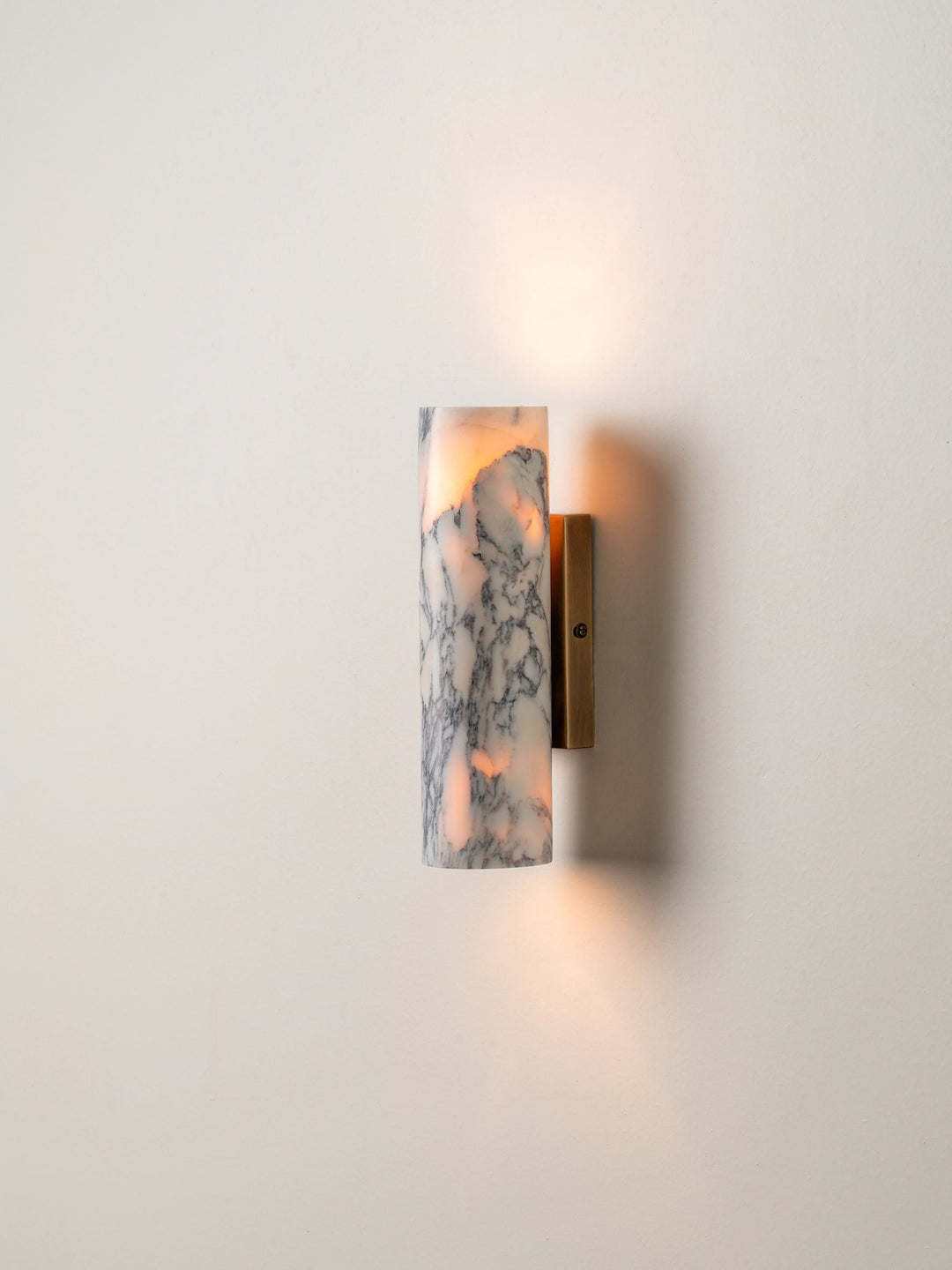 Calacatta Marble Wall Light with Aged Brass Finish - Elegant Bathroom Wall Sconce for Ambient Lighting 2