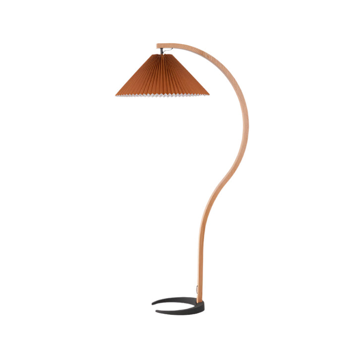 Variant image for Modern Scandinavian Floor Lamp with Beech Wood and Linen Shade - Stylish Standing Lamp for Living Room, E26/E27 Socket-3