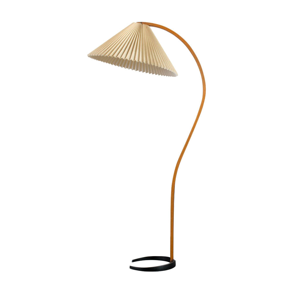 Variant image for Modern Scandinavian Floor Lamp with Beech Wood and Linen Shade - Stylish Standing Lamp for Living Room, E26/E27 Socket-2