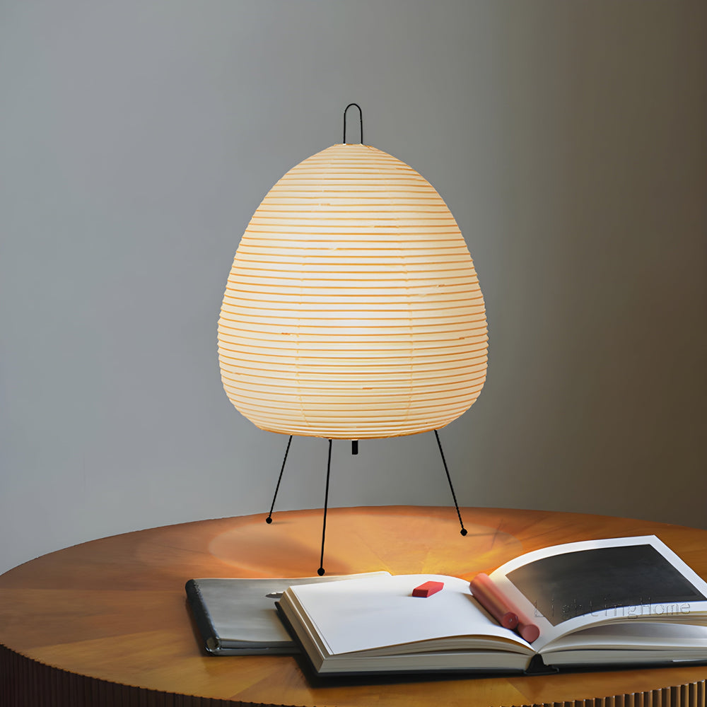 Japanese Wabi-Sabi Rice Paper Table Lamp - Elegant Bedside or Desk Lamp for Home Decor-2