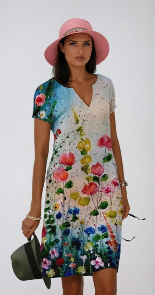 GRACEFUL BREEZE | V-Neck Summer Dress