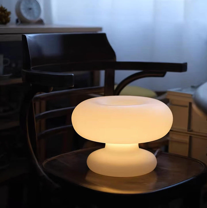 Modern Donut Table Lamp - Round Glass Design for Living Room, Bedroom, or Desk, E14/G9 Compatible Bedside Lighting-3