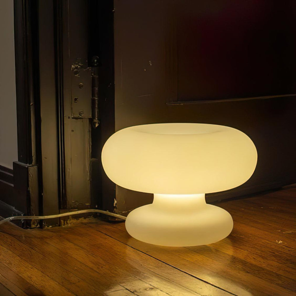 Modern Donut Table Lamp - Round Glass Design for Living Room, Bedroom, or Desk, E14/G9 Compatible Bedside Lighting-2