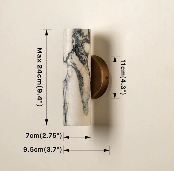 Elegant Wall Light with Calacatta Marble and Aged Brass, 2-Light Sconce for Hallway, Bathroom, or Living Room 3