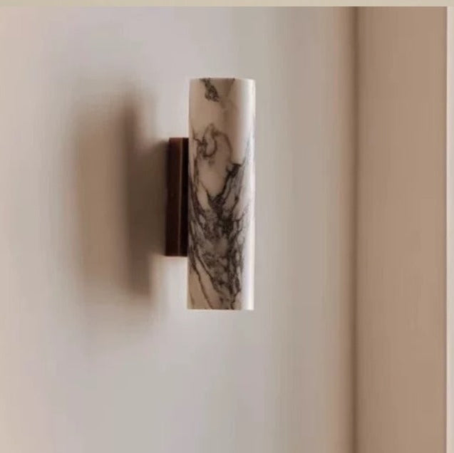 Elegant Wall Light with Calacatta Marble and Aged Brass, 2-Light Sconce for Hallway, Bathroom, or Living Room 8