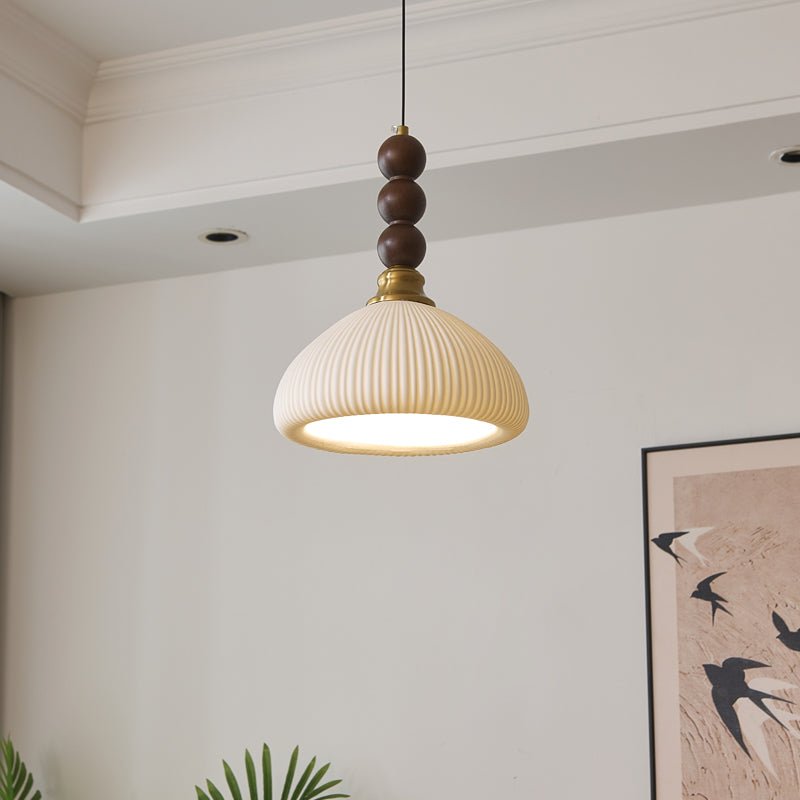Variant image for Elegant Glass Pendant Light with Wood Accent - Stylish Kitchen Pendant Lighting for Dining and Living Spaces-4