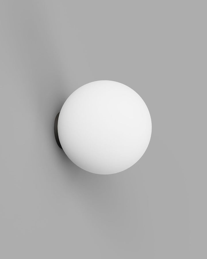 Frosted Glass Sphere Wall Light, IP44 Bathroom Sconce, Minimalist Metal Wall Lamp in White, Iron, Old Brass, Dimmable Option 11