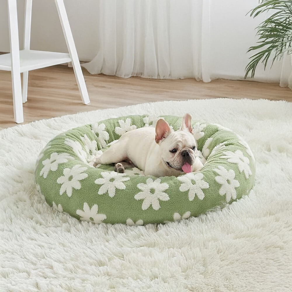 Variant image for Orthopedic Dog Bed with Floral Checkerboard Design - Cozy Support Foam Pet Bed for Extra Comfort and Joint Relief-4