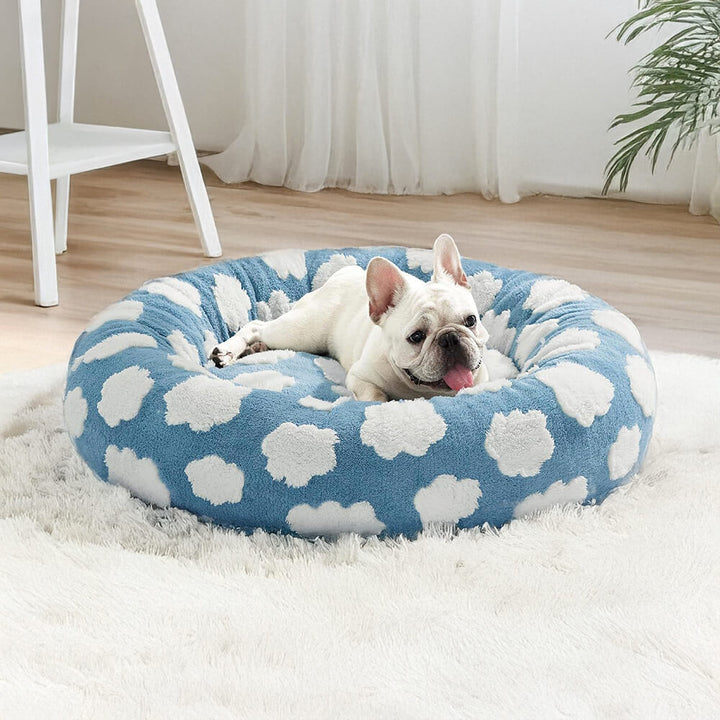 Orthopedic Dog Bed with Floral Checkerboard Design - Cozy Support Foam Pet Bed for Extra Comfort and Joint Relief-3