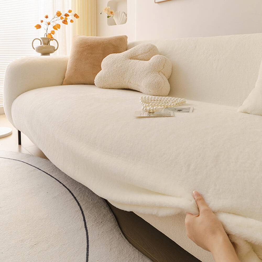 Plush Sofa Cover Slipcover - Ultra-Soft, Skin-Friendly Fabric, High-Elastic Design, Machine Washable - Available in Multiple Sizes and Colors-3