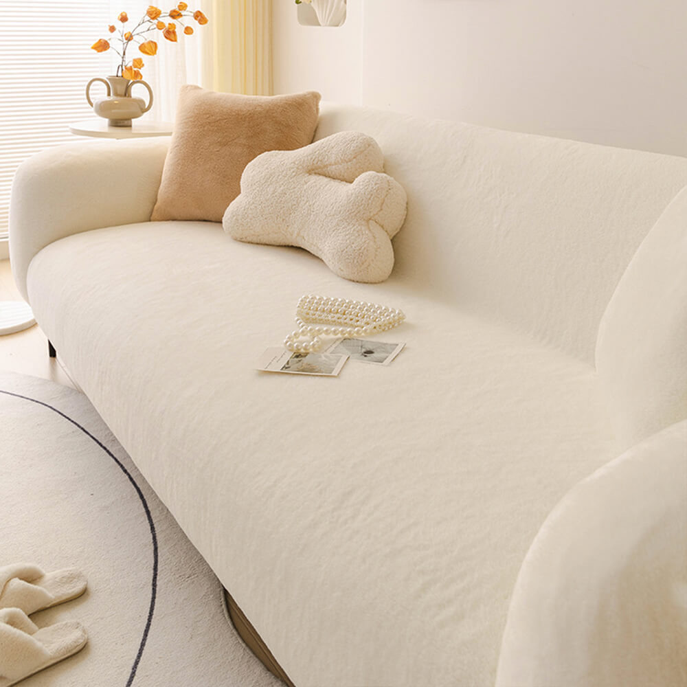 Plush Sofa Cover Slipcover - Ultra-Soft, Skin-Friendly Fabric, High-Elastic Design, Machine Washable - Available in Multiple Sizes and Colors-1