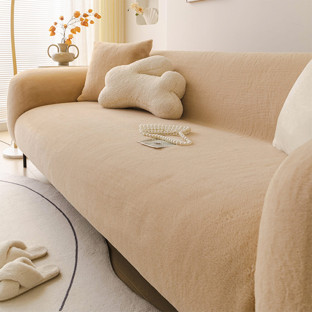 Plush Sofa Cover Slipcover - Ultra-Soft, Skin-Friendly Fabric, High-Elastic Design, Machine Washable - Available in Multiple Sizes and Colors-2