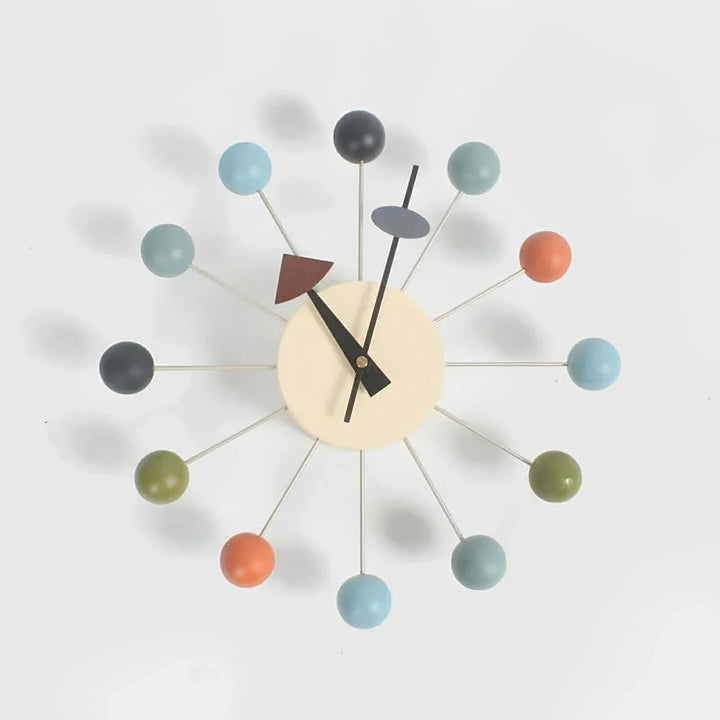 Variant image for Modern Sunburst Wall Clock - 32 cm Round Design with Silent Quartz Movement for Timeless Home Décor-1