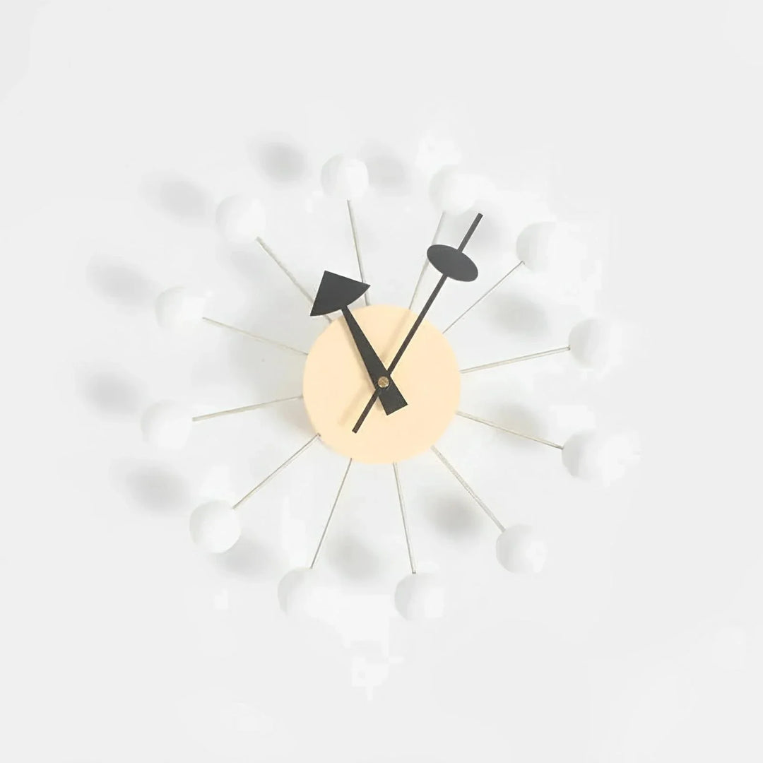 Variant image for Modern Sunburst Wall Clock - 32 cm Round Design with Silent Quartz Movement for Timeless Home Décor-7