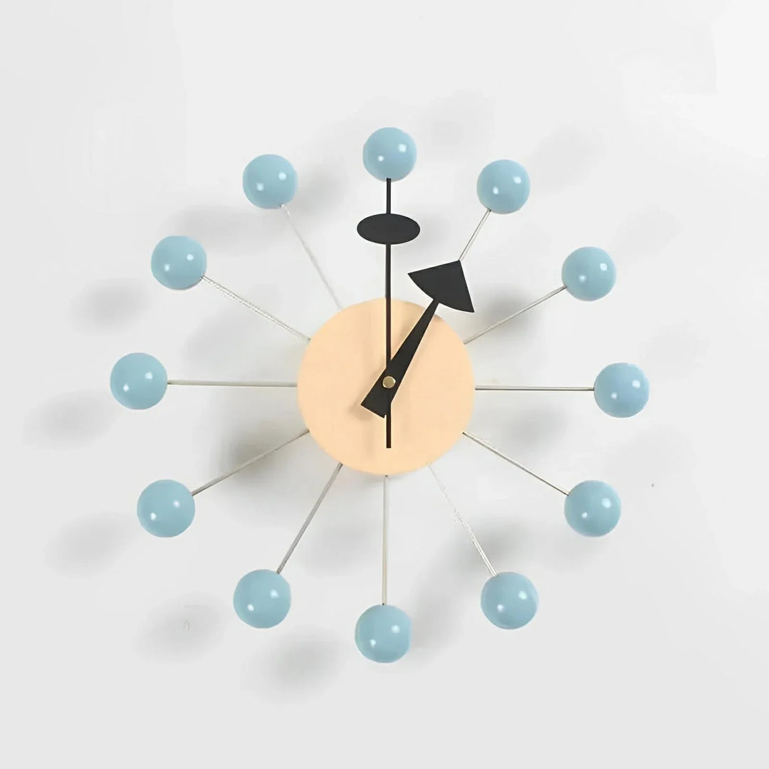 Variant image for Modern Sunburst Wall Clock - 32 cm Round Design with Silent Quartz Movement for Timeless Home Décor-4