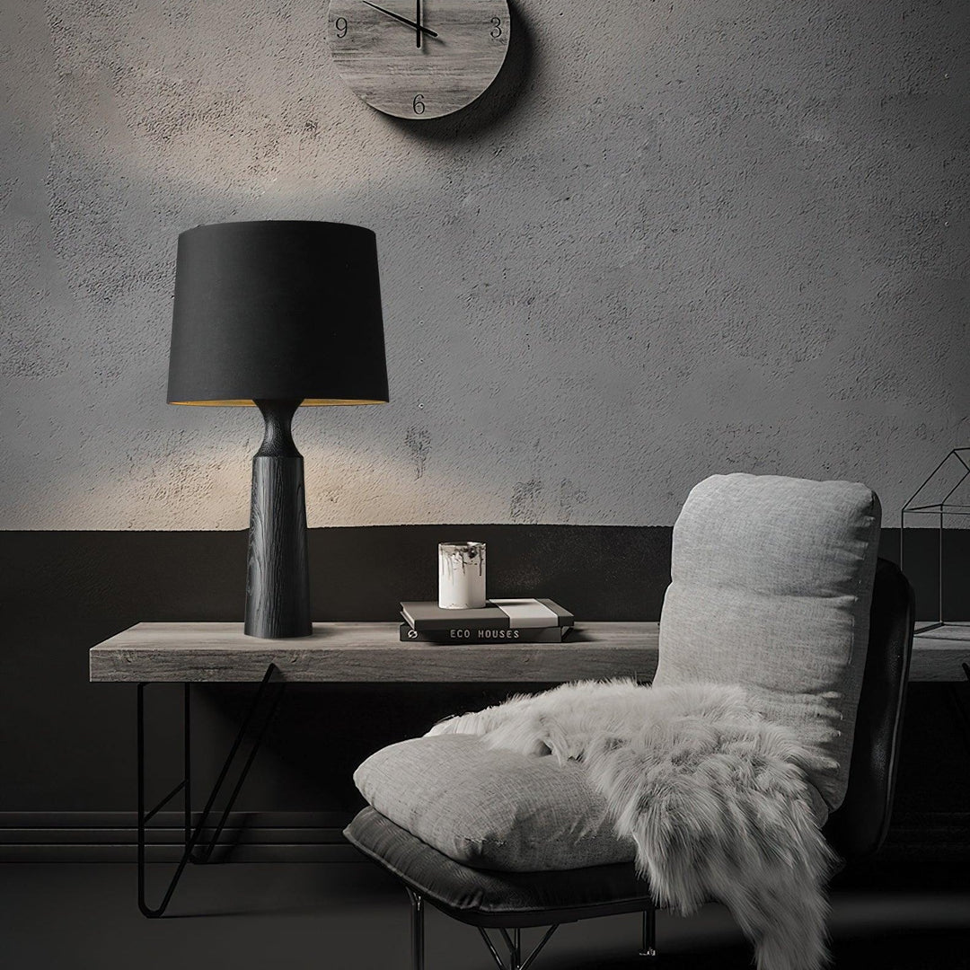 Handcrafted Ash Wood Table Lamp with Linen Shade - Elegant Bedside or Desk Lamp for Living Room and Bedroom 2