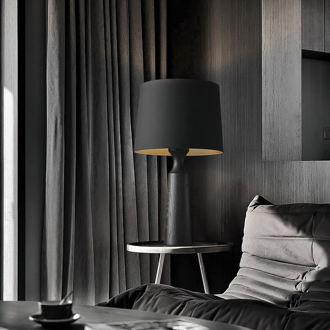 Handcrafted Ash Wood Table Lamp with Linen Shade - Elegant Bedside or Desk Lamp for Living Room and Bedroom 4
