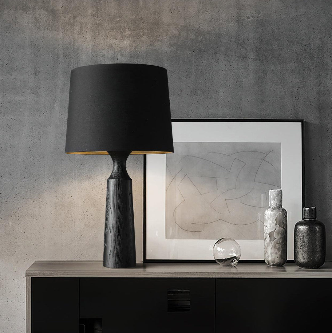 Handcrafted Ash Wood Table Lamp with Linen Shade - Elegant Bedside or Desk Lamp for Living Room and Bedroom 7