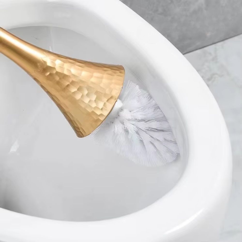 Elegant Imperial Shimmer Toilet Brush with Ergonomic Handle and Discreet Storage Base-5