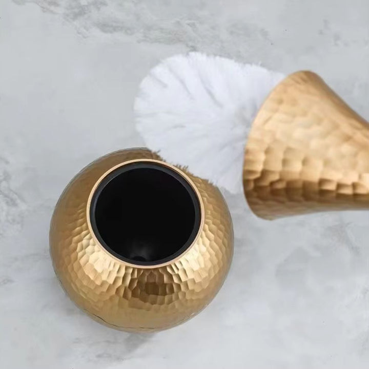 Elegant Imperial Shimmer Toilet Brush with Ergonomic Handle and Discreet Storage Base-6
