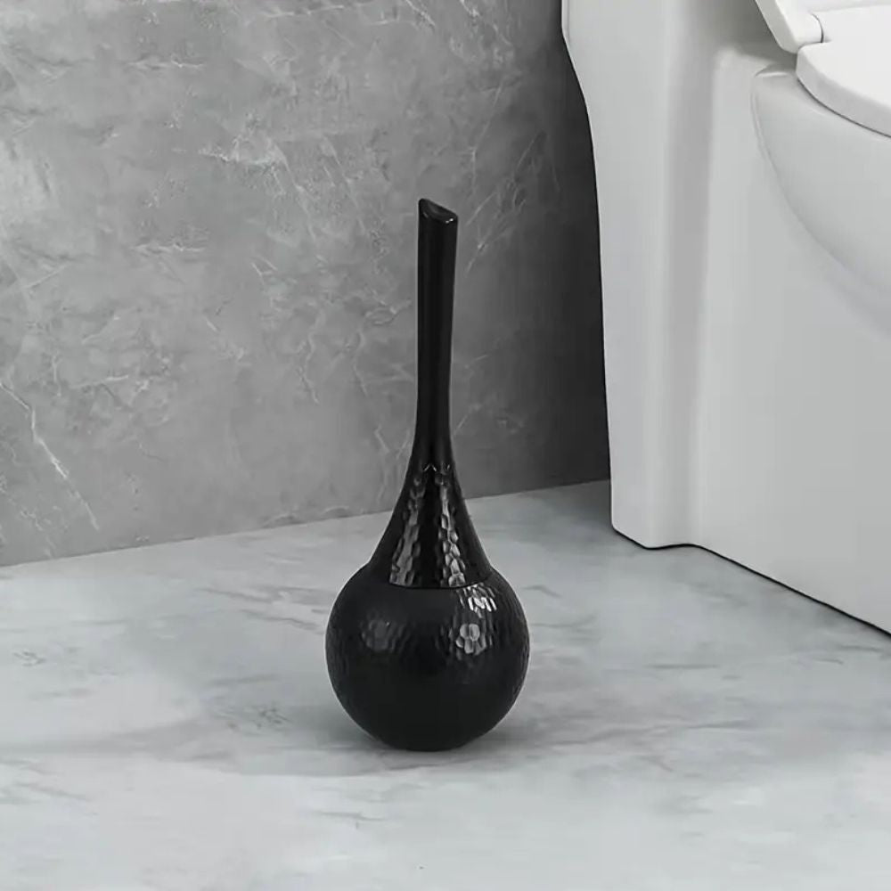 Elegant Imperial Shimmer Toilet Brush with Ergonomic Handle and Discreet Storage Base-1