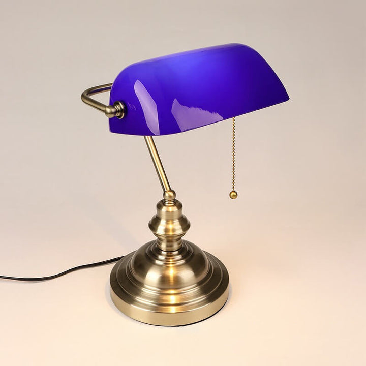 Industrial Glass Table Lamp with Retro Metal Base - Compact Bedside or Desk Lamp for Living Room Decor 2