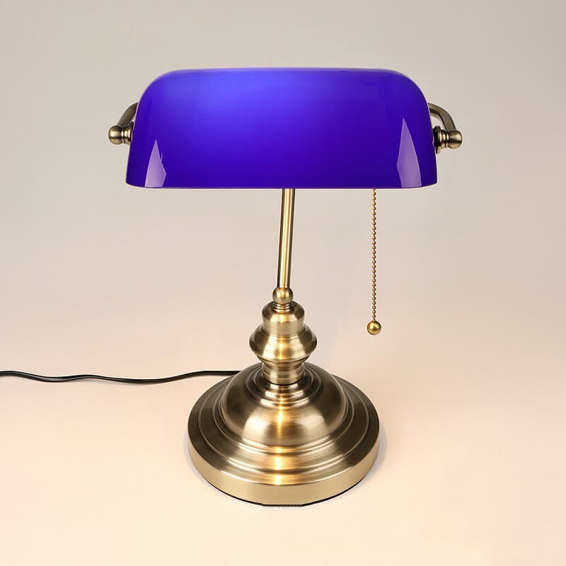 Industrial Glass Table Lamp with Retro Metal Base - Compact Bedside or Desk Lamp for Living Room Decor 7